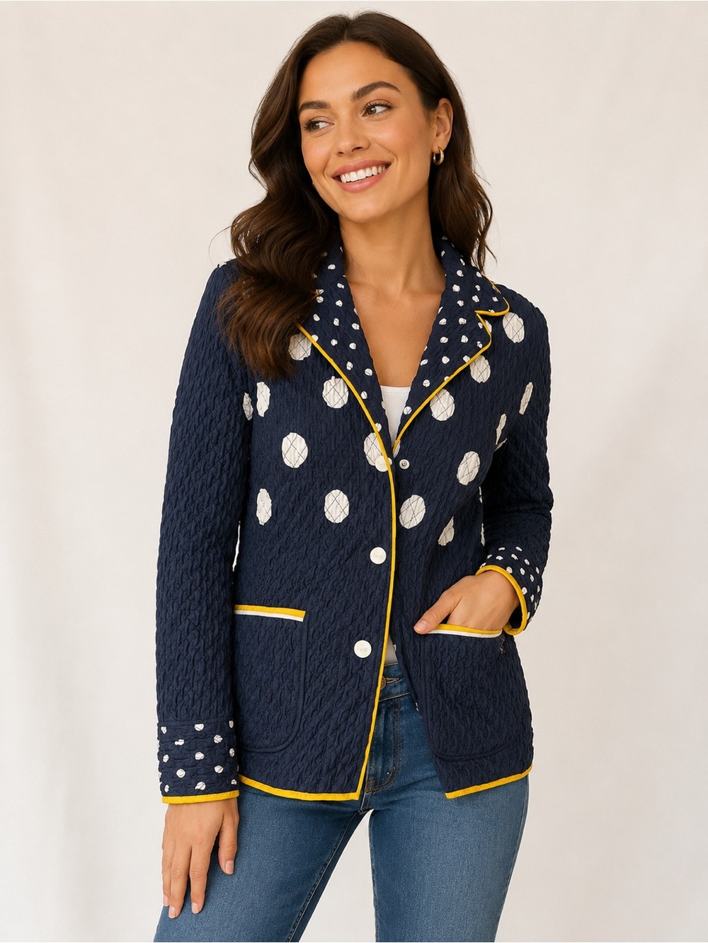 LANDI || Trapuntino Reversible Quilted Crinkled Jacket. Sz. IT 44/ US M